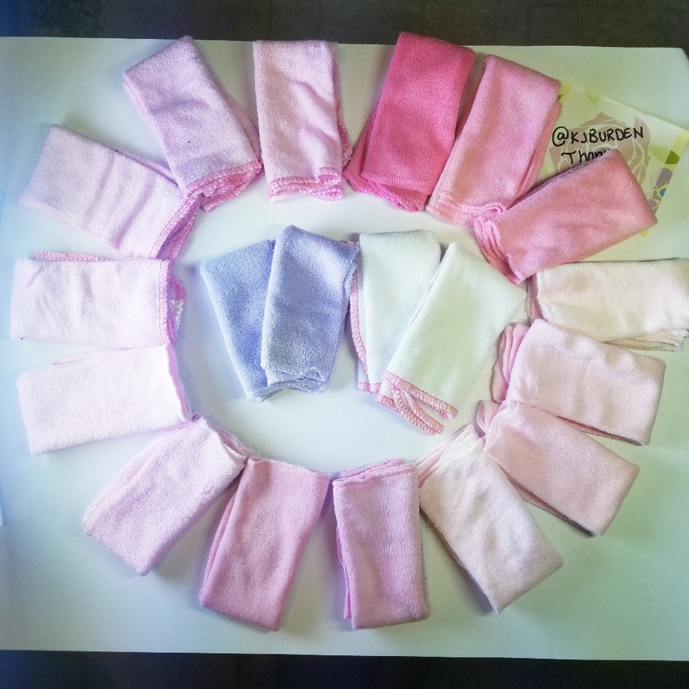 ⏰ FREE WITH PURCHASE 17 NEW Pink Gerber Washcloths